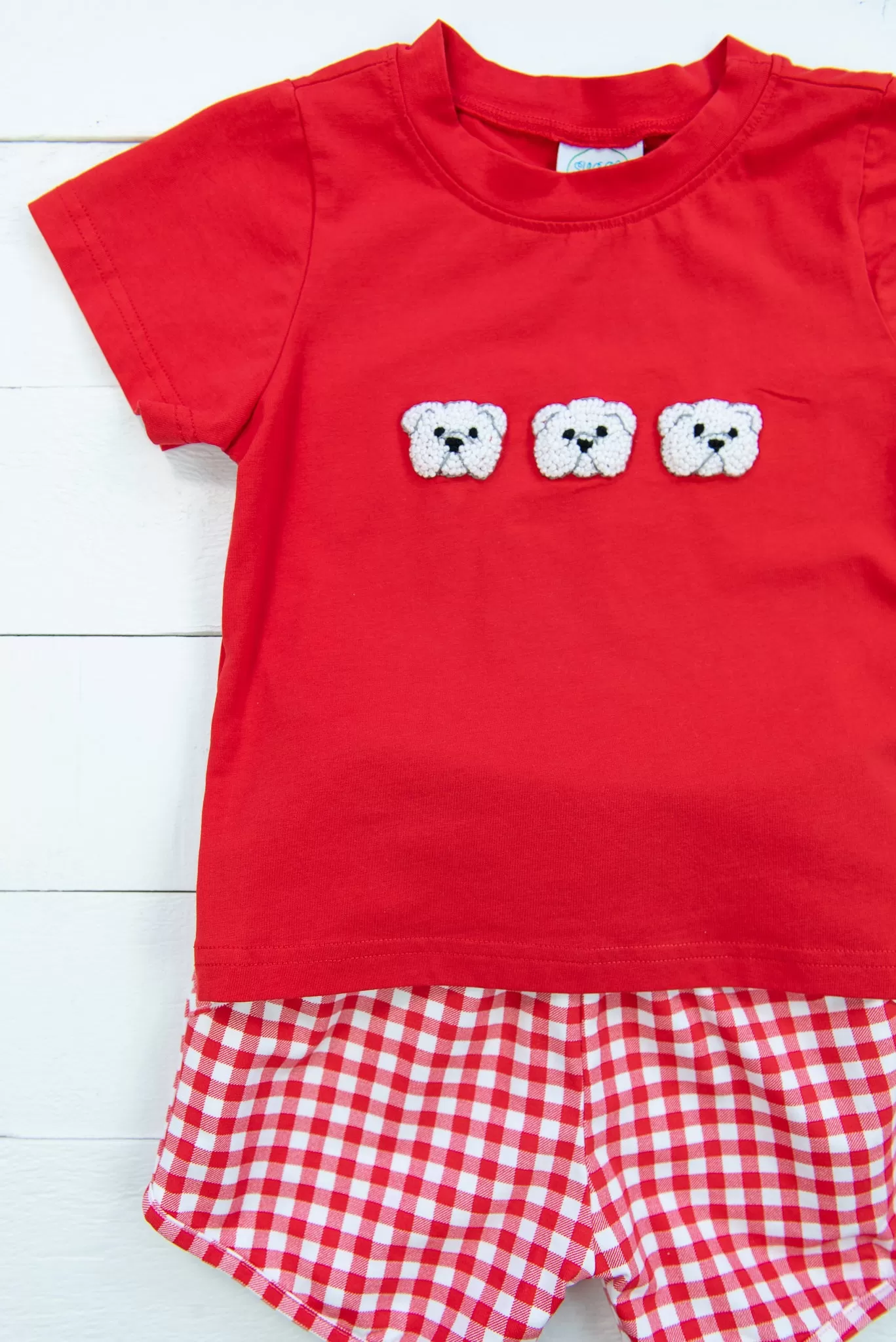 Boys French Knot Bulldog Shorts Set