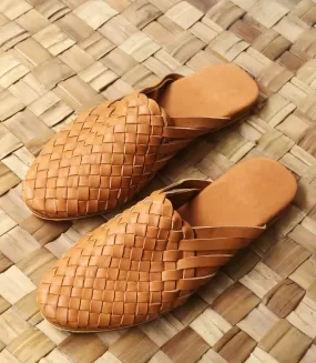 Braided Leather Mules