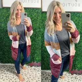 Bring the Warmth Color Block Cardigan