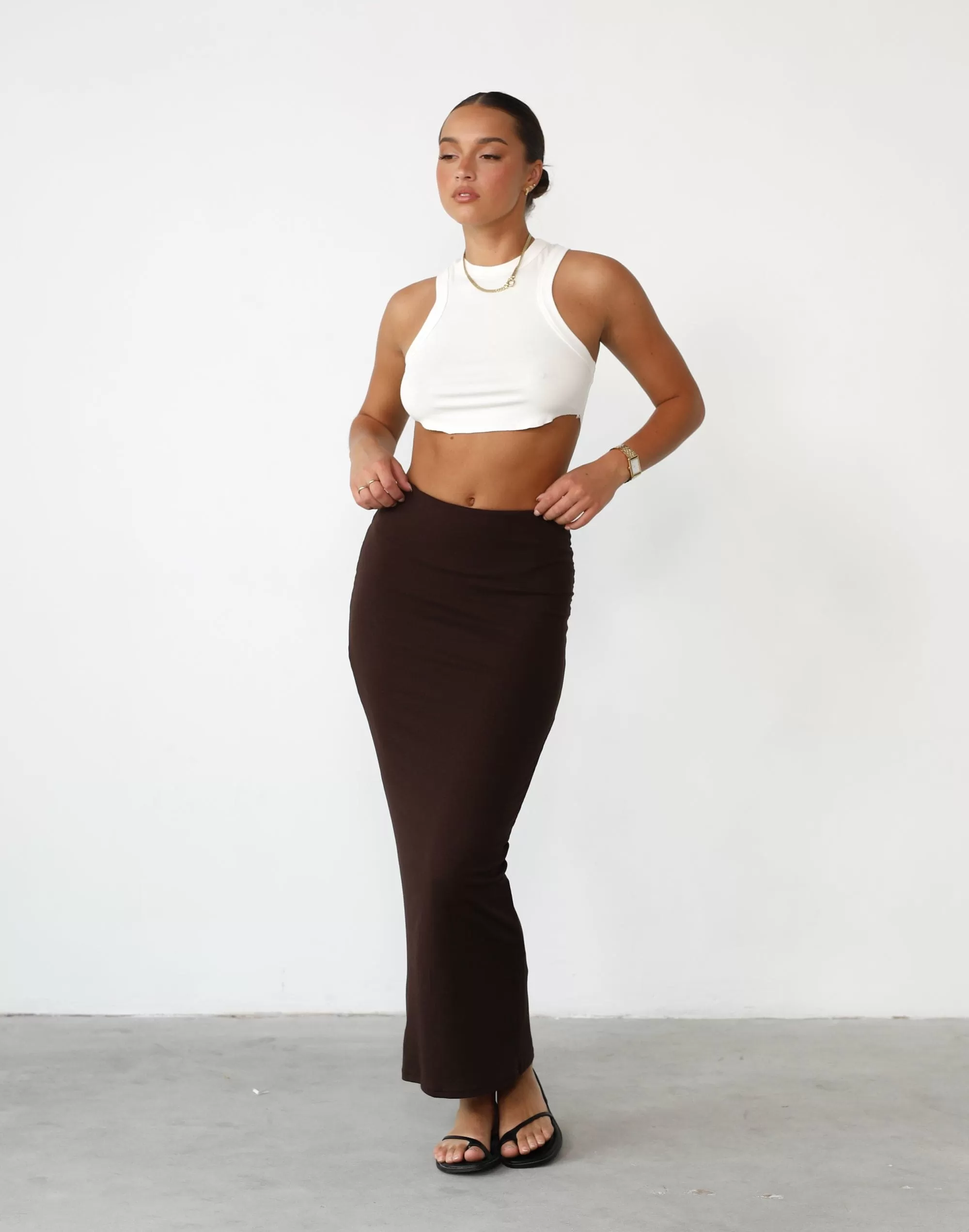 Broadway Maxi Skirt (Cocoa)