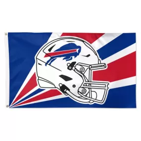 Buffalo Bills White Helmet Deluxe Flag - 3' x 5'