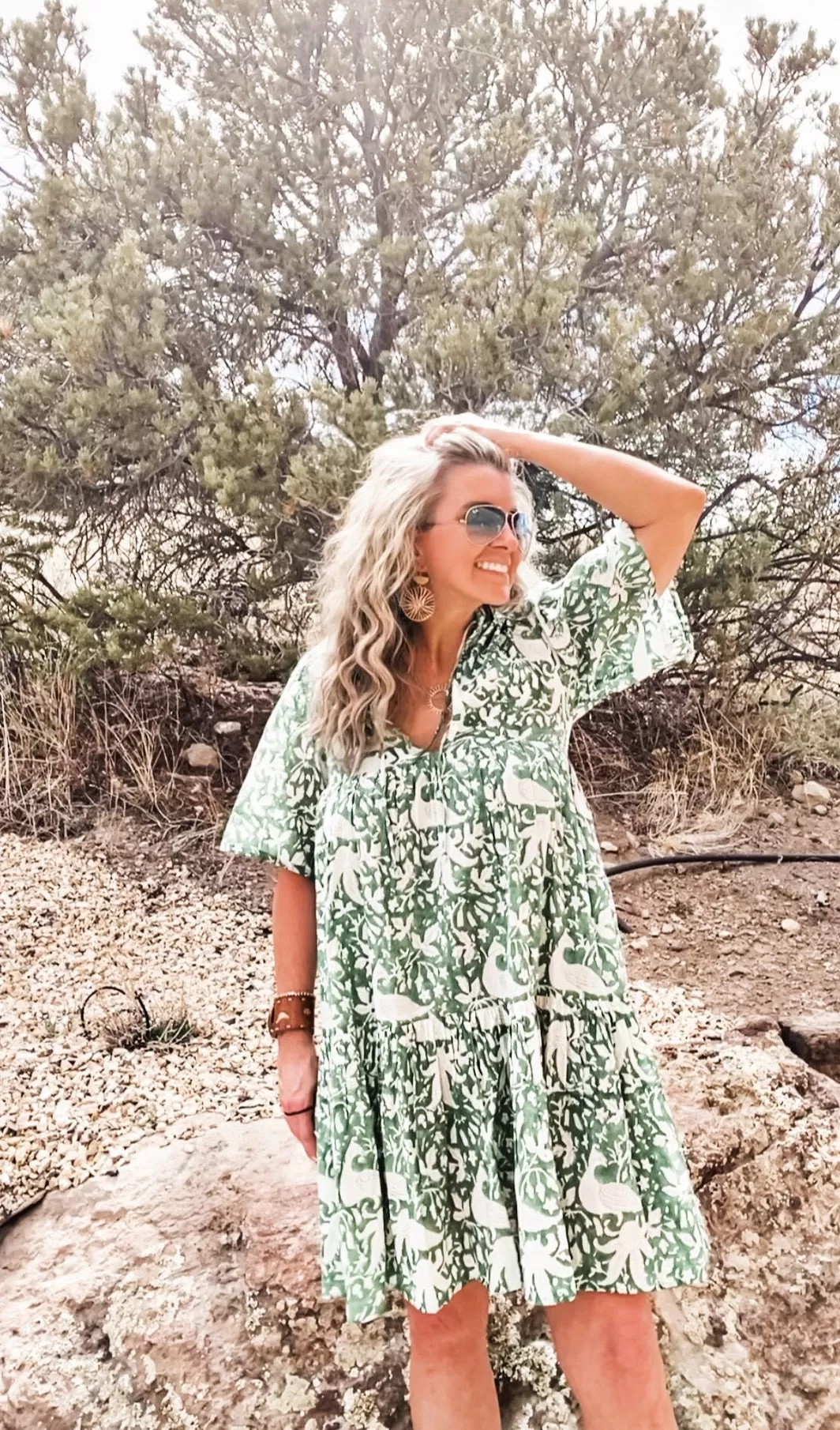 Bungalow Leigh Dress - Evergreen Print