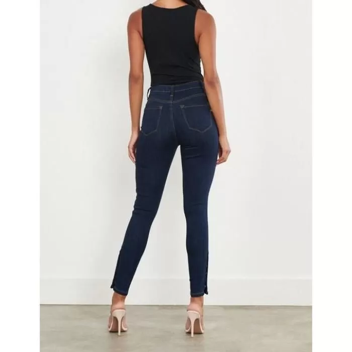 Button Fly Snap Ankle Jeans