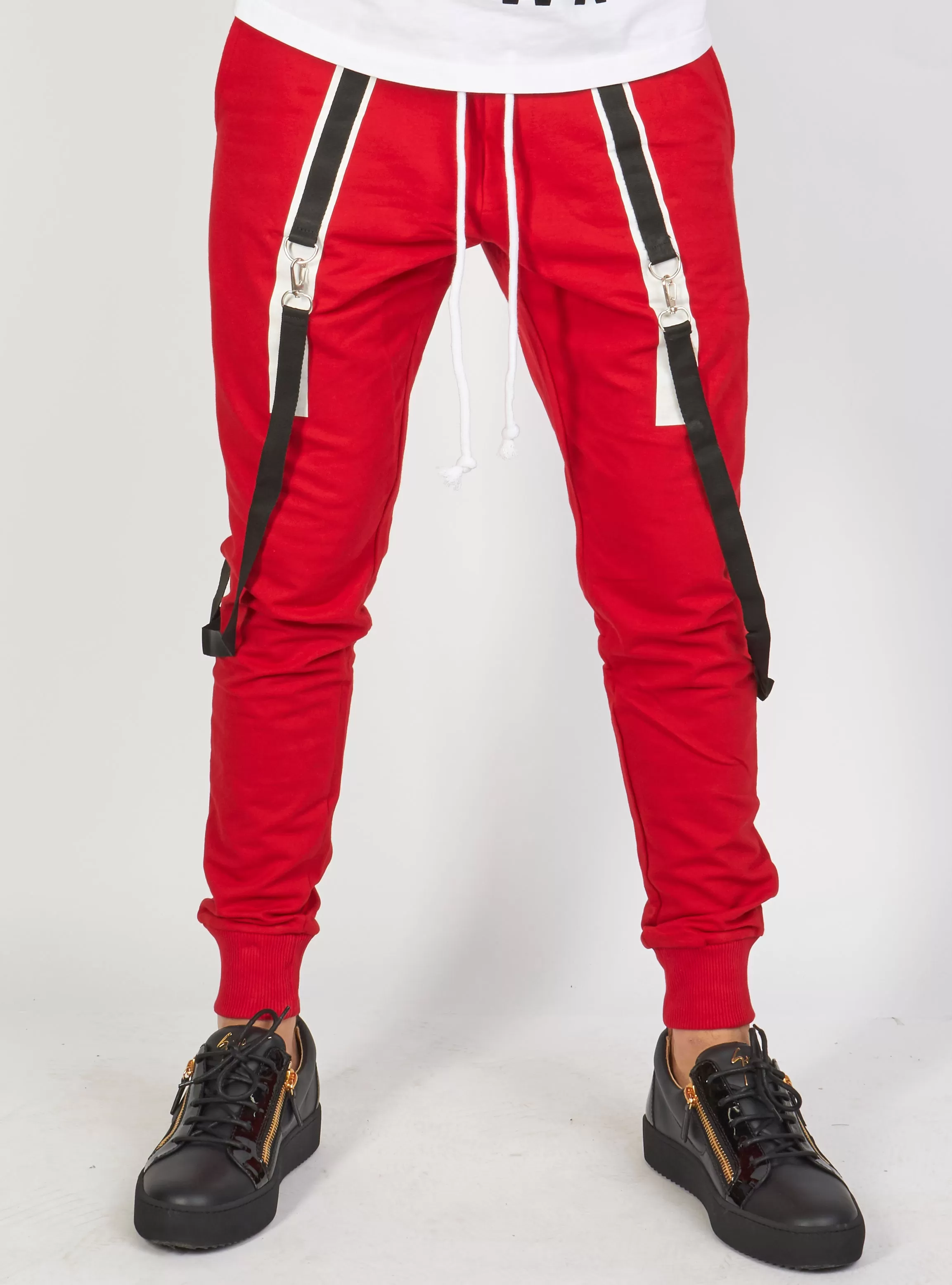 Buyer's Choice Pants - Side Black Strap - Red - 5149