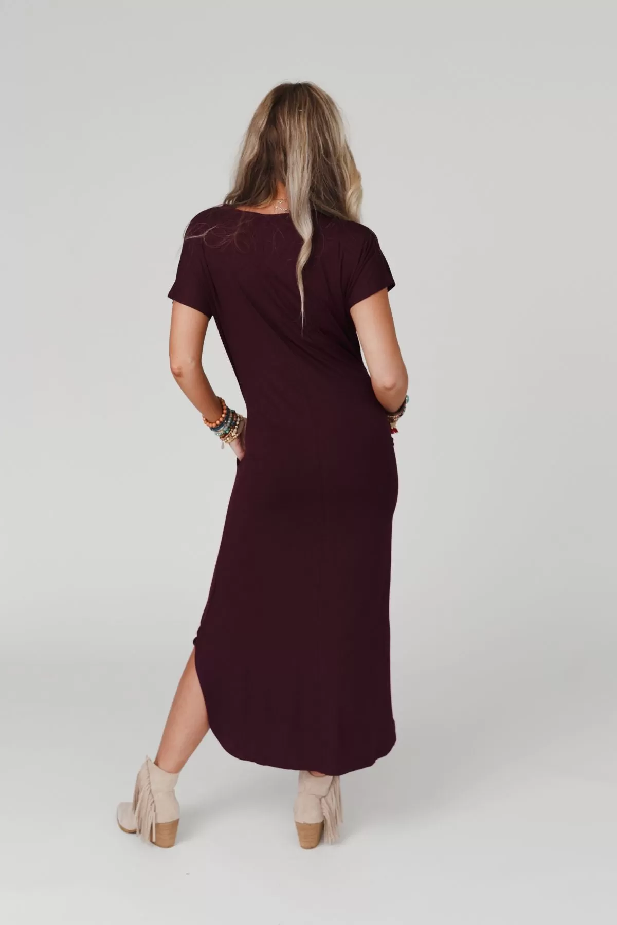 Call It Comfort Tee Dress - Plum