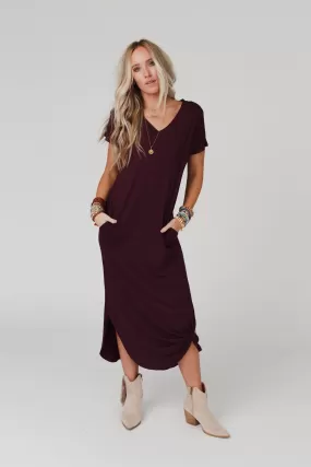 Call It Comfort Tee Dress - Plum