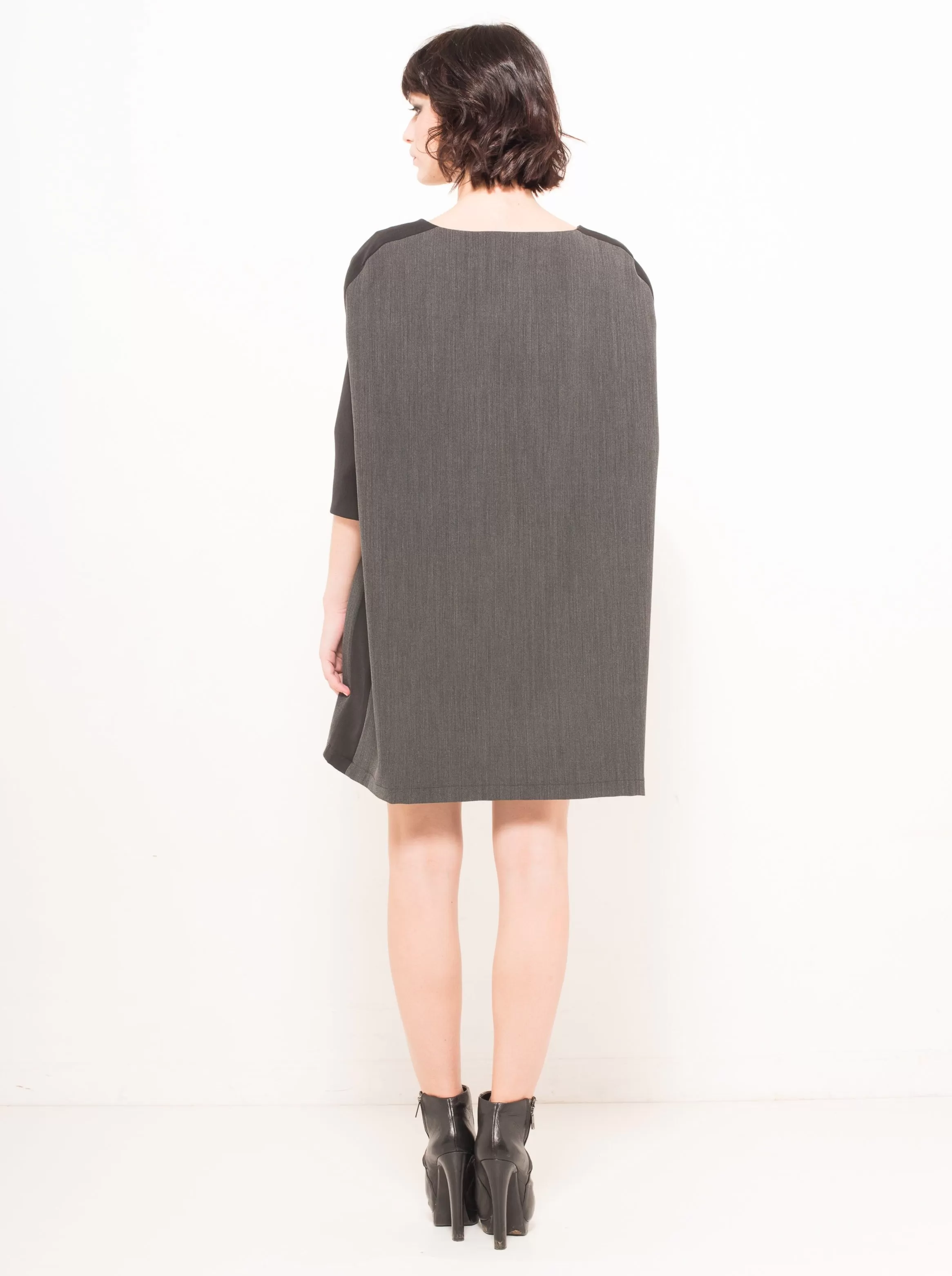 Cape Dress in Black or Grey