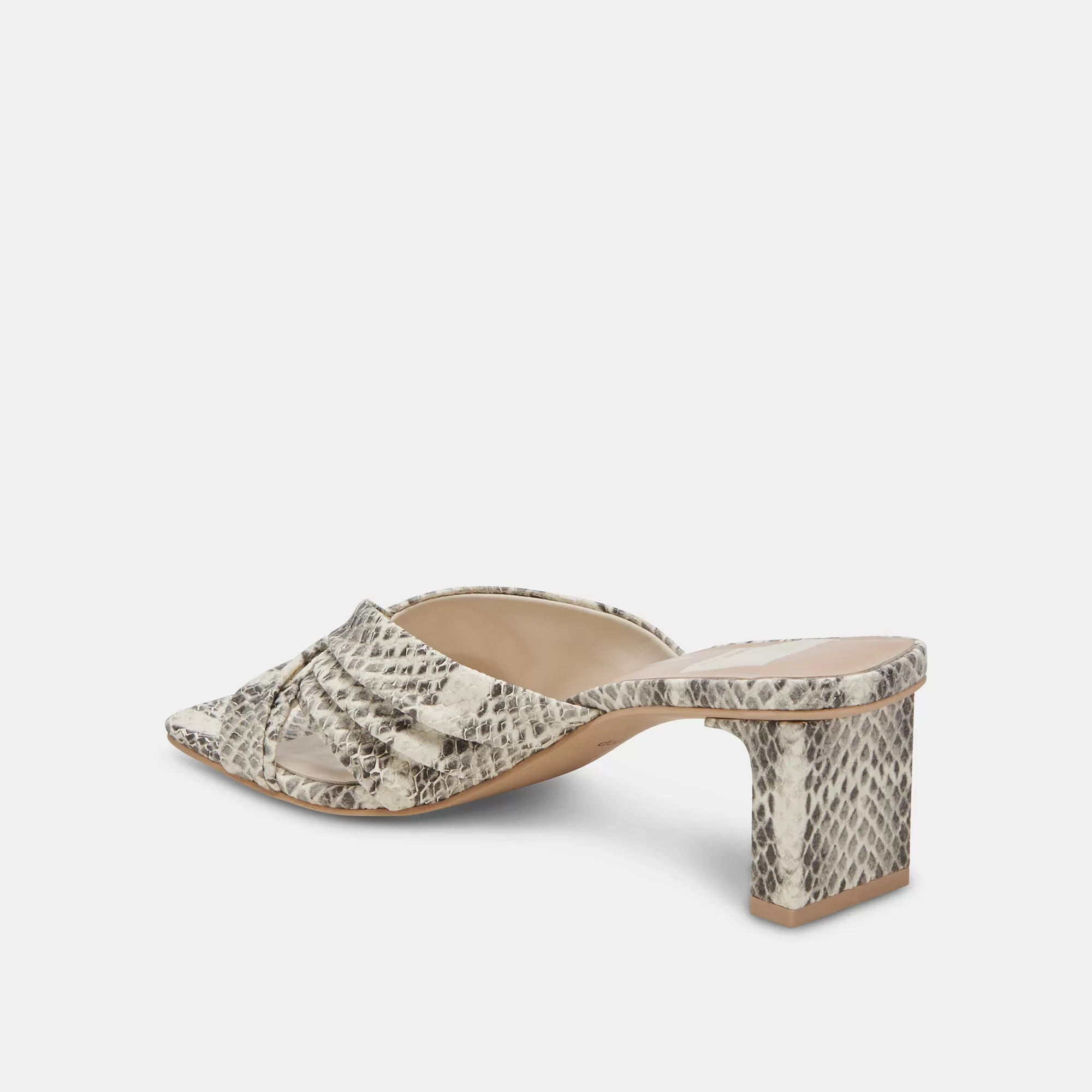 CARLAN HEELS GREY WHITE EMBOSSED SNAKE