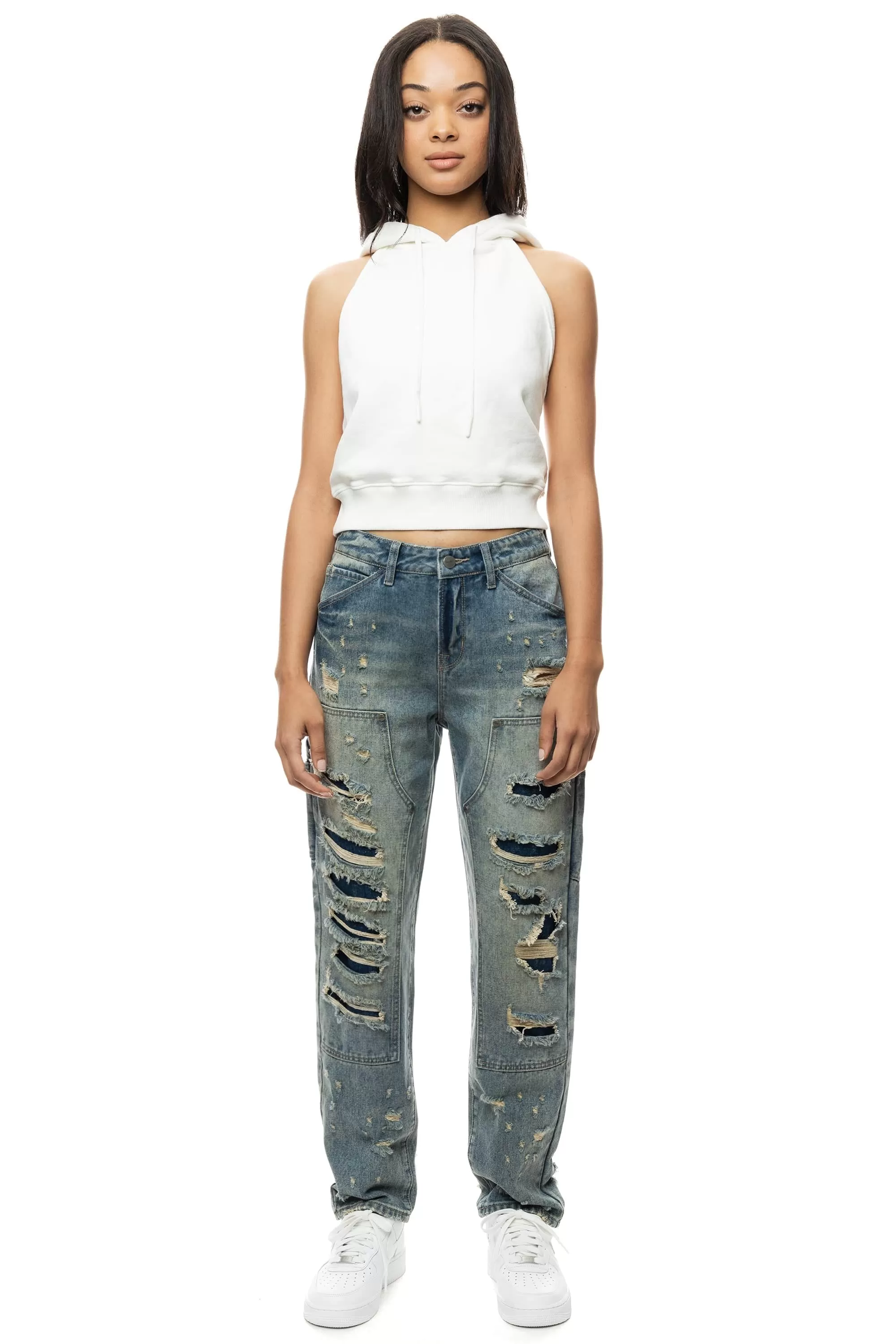 Carpenter Fashion Denim Pants - Glen Blue