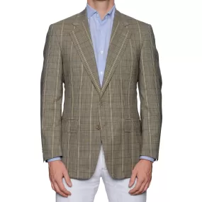 CASTANGIA 1850 Khaki Plaid Wool Sport Coat Jacket EU 48 NEW US 38