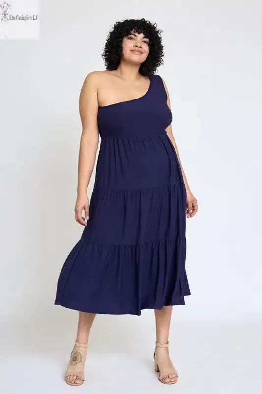 Casual One Shoulder Midi Dress