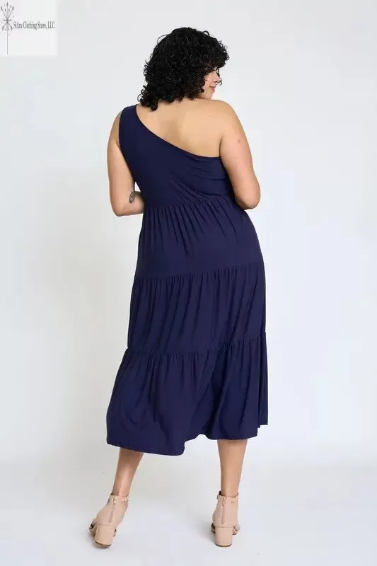 Casual One Shoulder Midi Dress