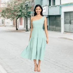 Casual One Shoulder Midi Dress