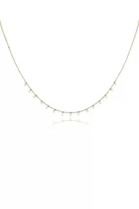 Celeste 15 Floating Diamond Necklace in Yellow Gold