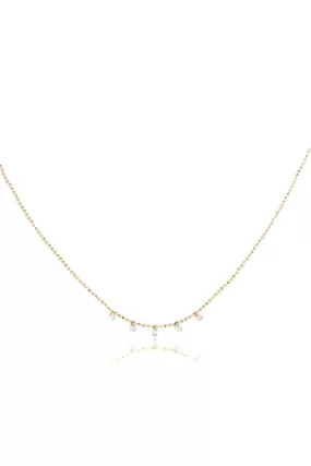 Celeste 5 Floating Diamond Necklace in Yellow Gold