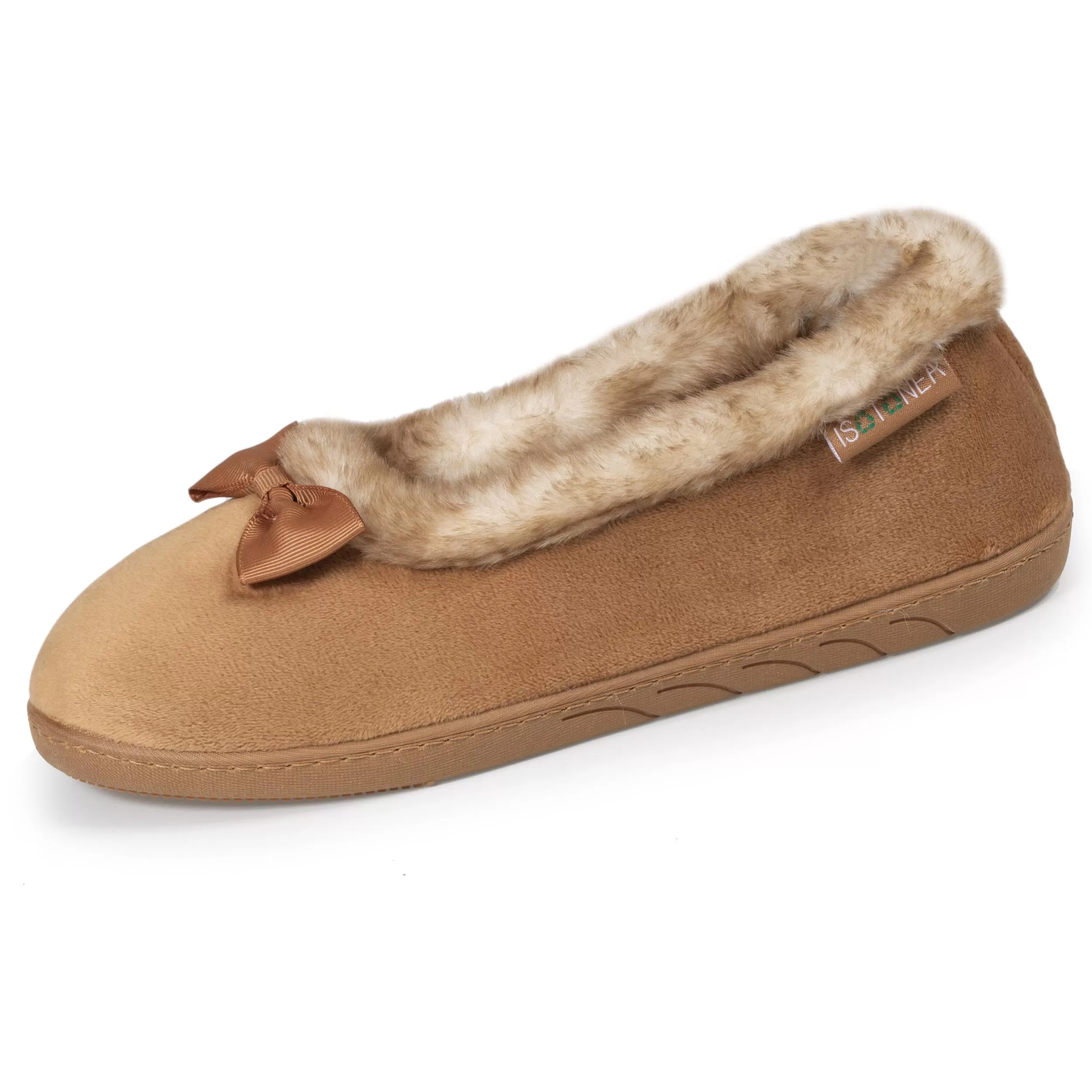 Chaussons ballerines recyclées Femme Camel