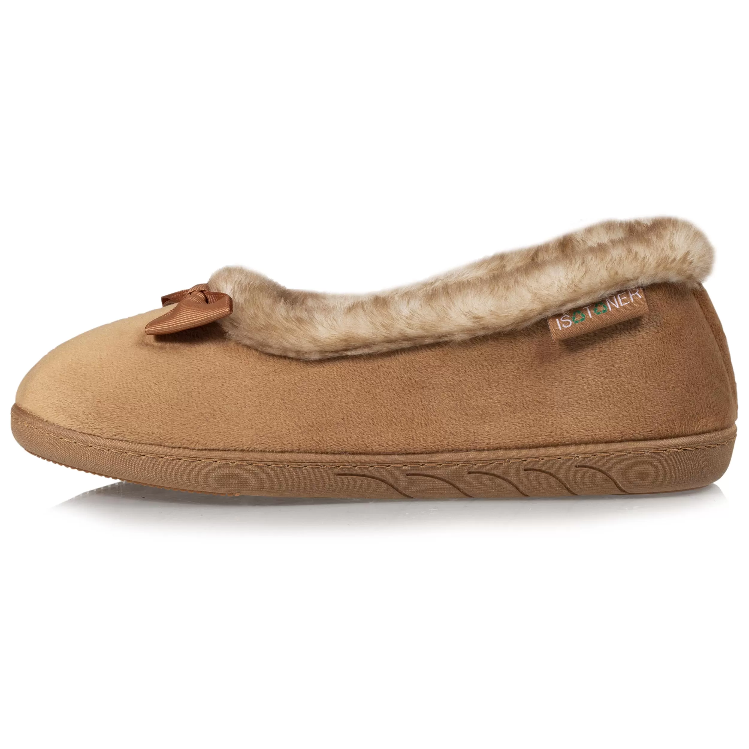 Chaussons ballerines recyclées Femme Camel