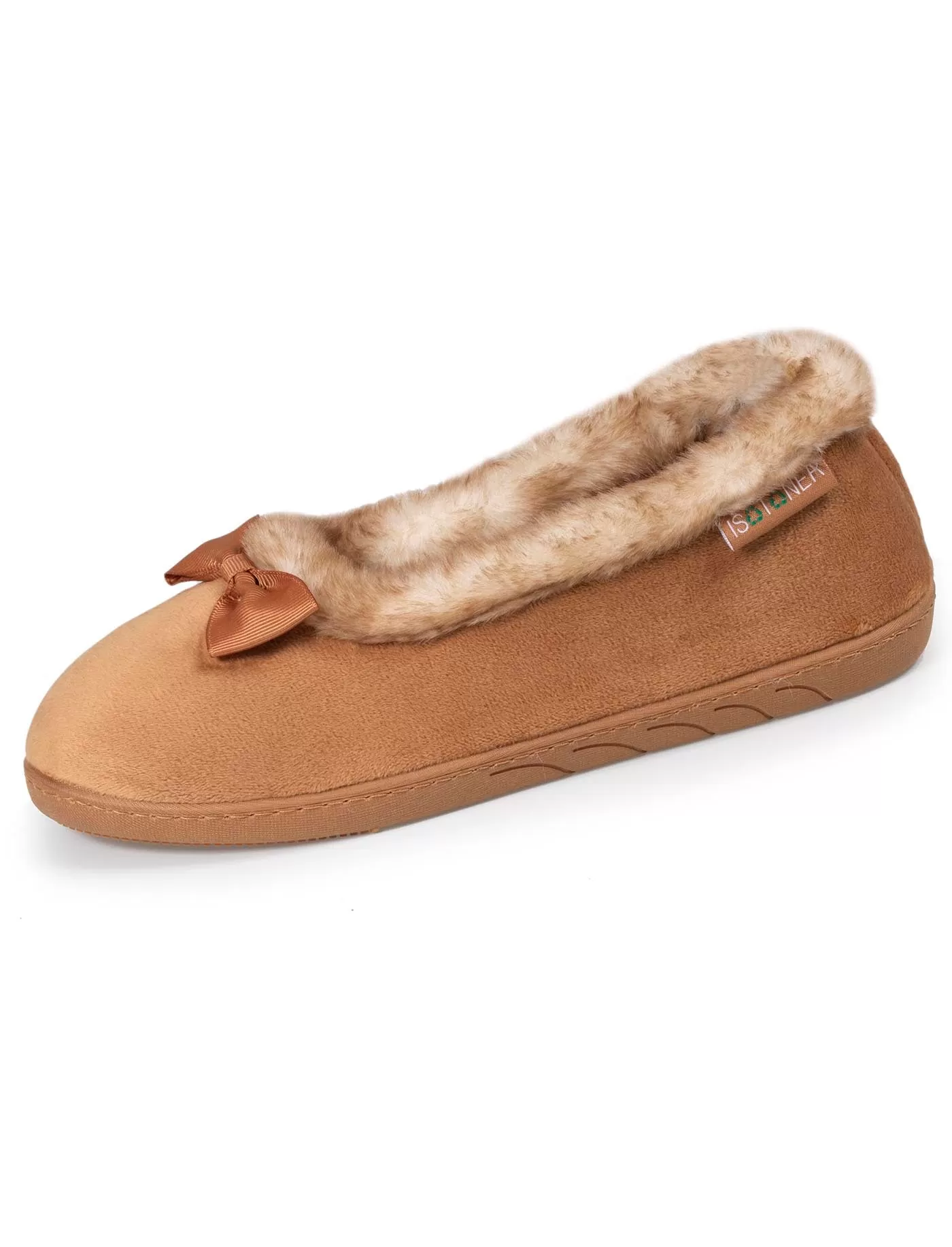 Chaussons ballerines recyclées Femme Camel