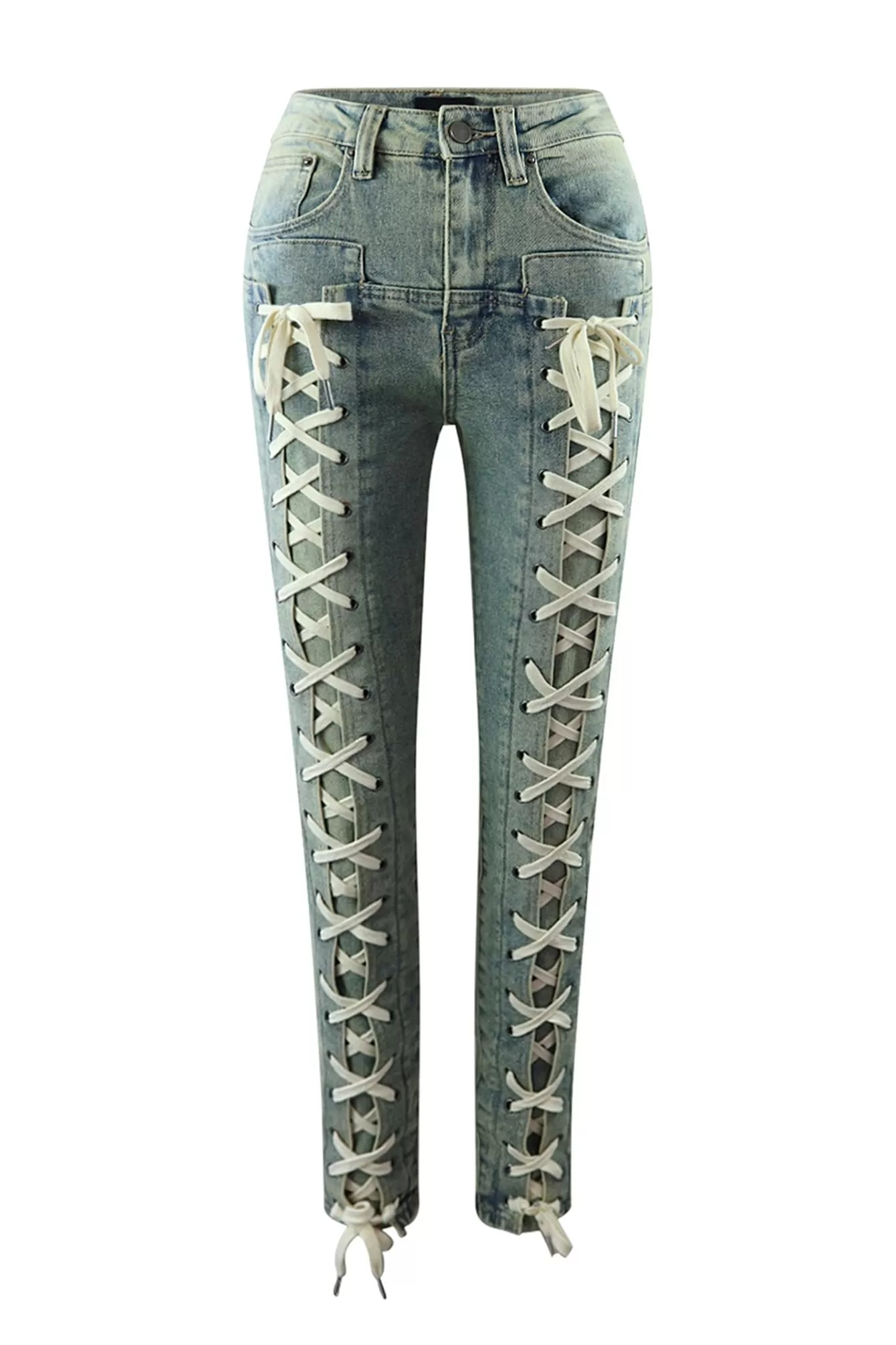 Chill Day Lace Up Skinny Jeans