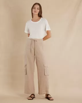 Ciel Linen Cargo Pant - Sand