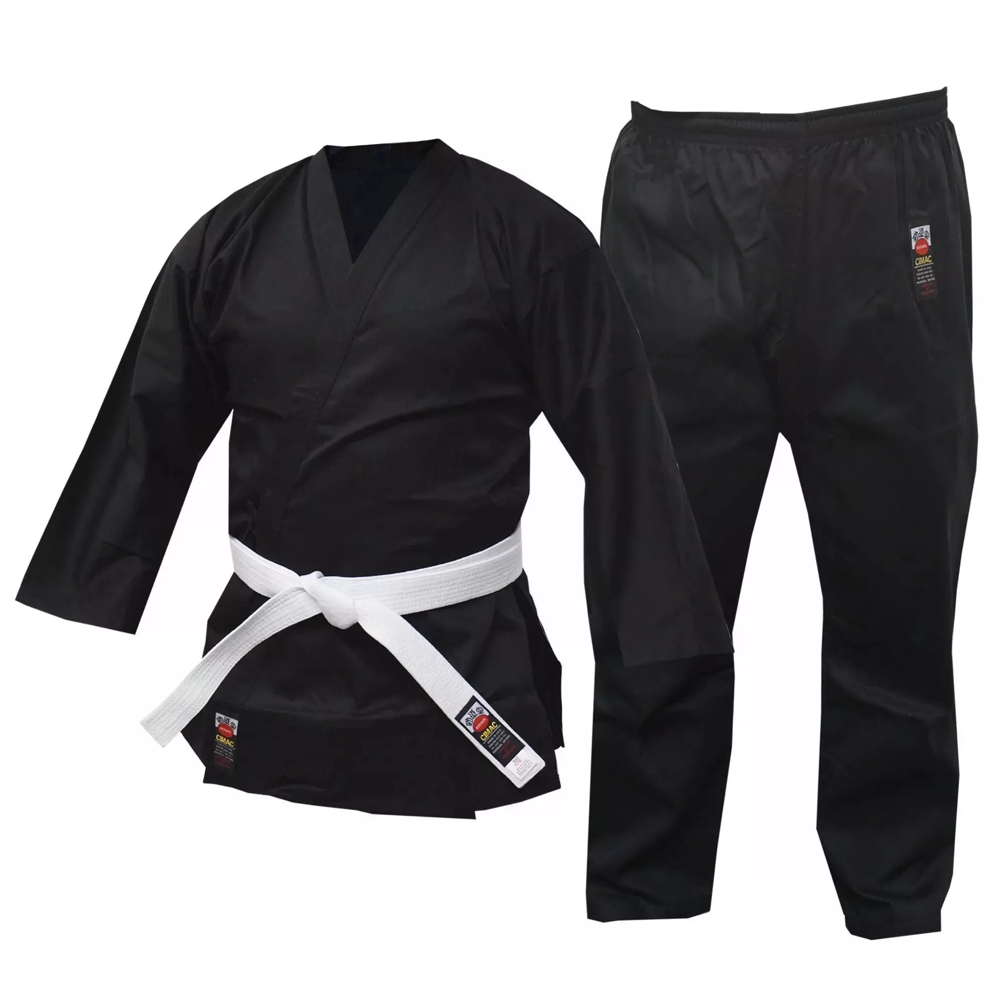 Cimac Black Karate Gi 8oz Suit Student Youth & Adult