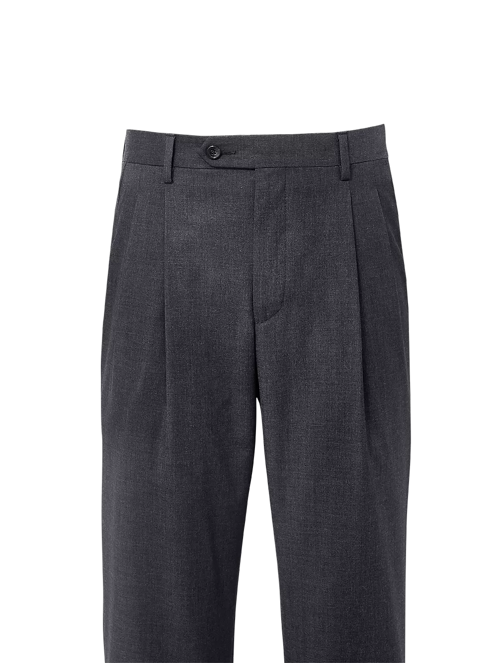 Classic Fit Wool Gabardine Pleated Pants -