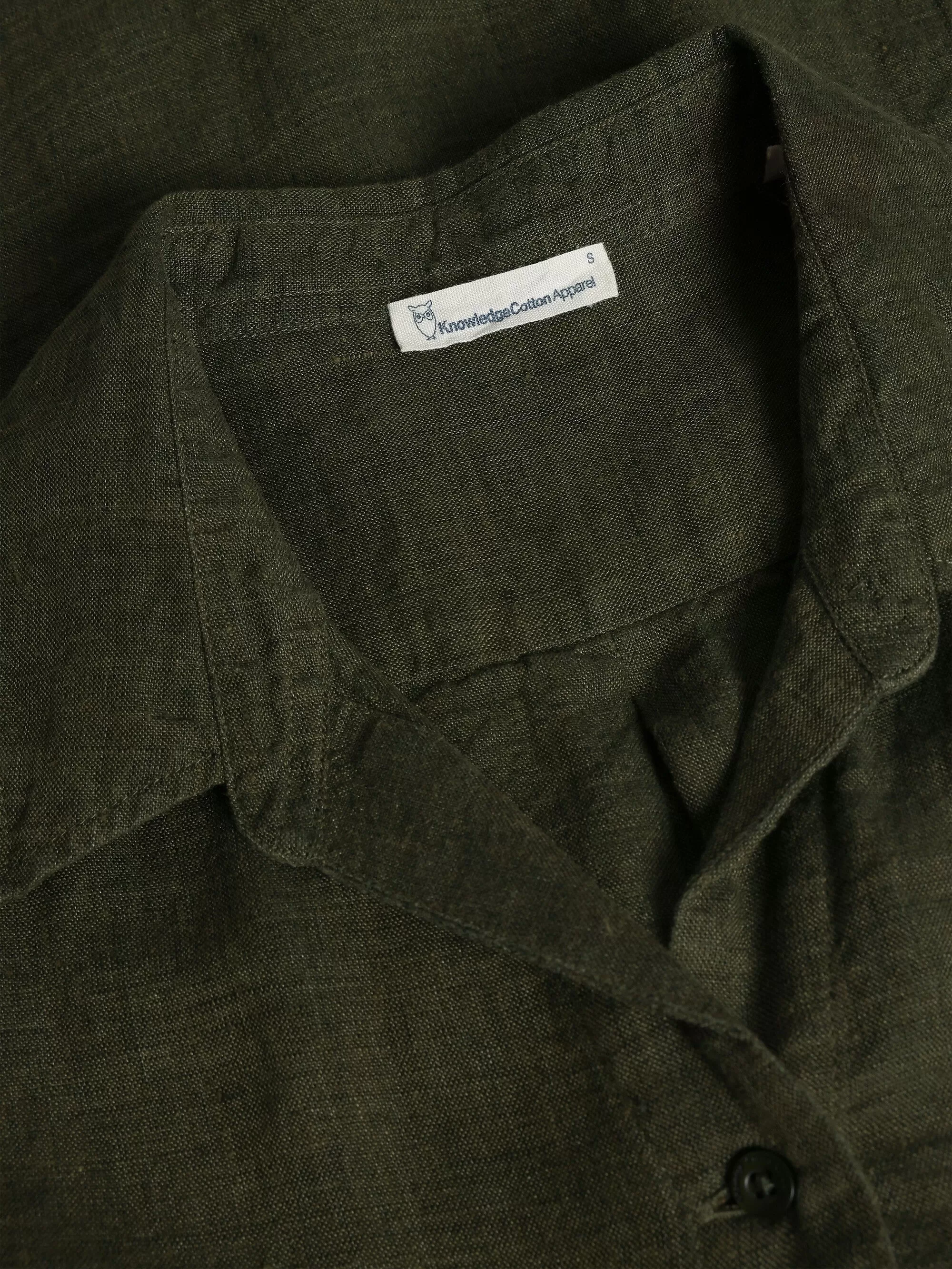 Classic linen dress - Burned Olive