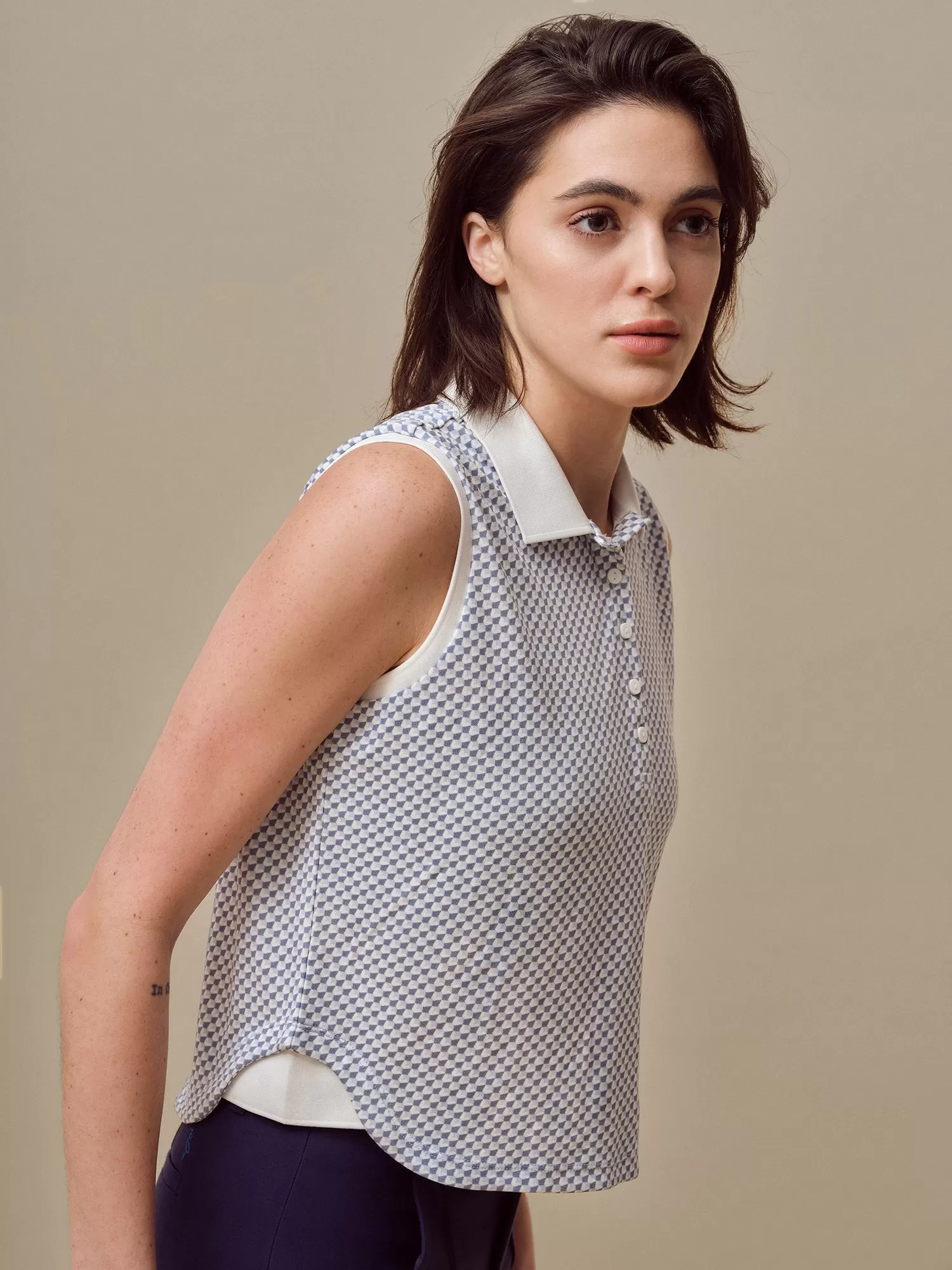 Classic Sleeveless Cropped Polo