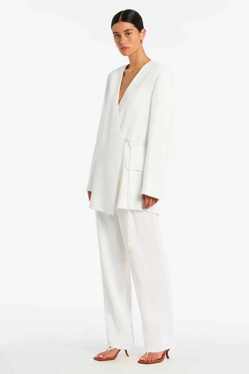 CLEMENCE TIE BLAZER-IVORY