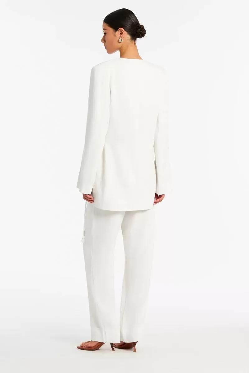 CLEMENCE TIE BLAZER-IVORY