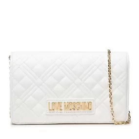 Clutch Donna con Tracolla LOVE MOSCHINO linea Shiny Quilted colore Off White JC4079