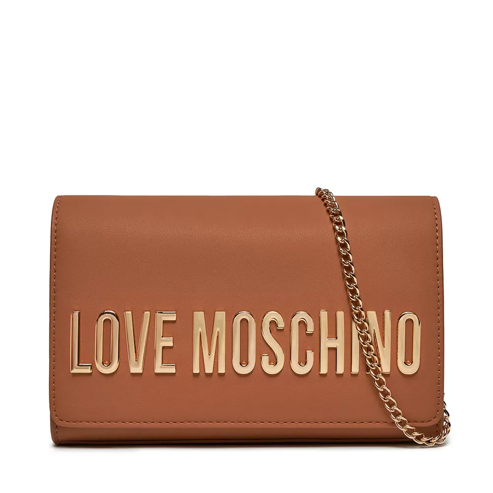 Clutch Donna con Tracolla LOVE MOSCHINO linea Smart Daily Maxi Lettering color Cammello