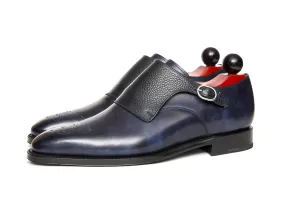 Corliss - MTO - Navy Museum Calf / Navy Scotch Grain - Heart Medallion - LPB Last - Single Leather Sole