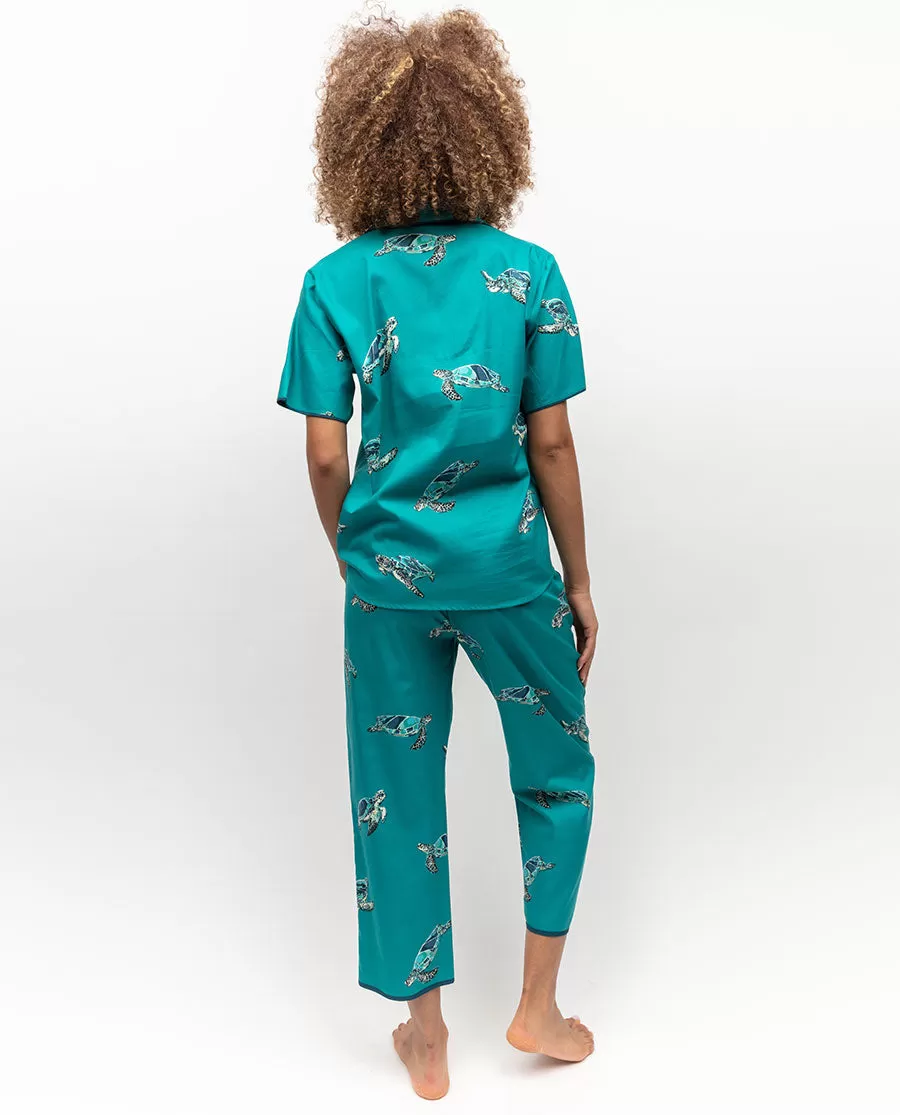 Cove Turtle Print Cropped Pyjama Set