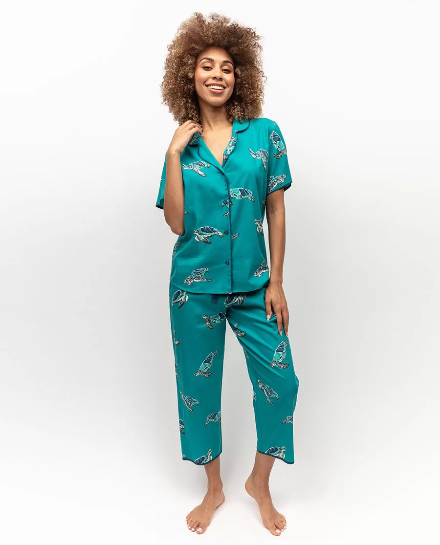 Cove Turtle Print Cropped Pyjama Set