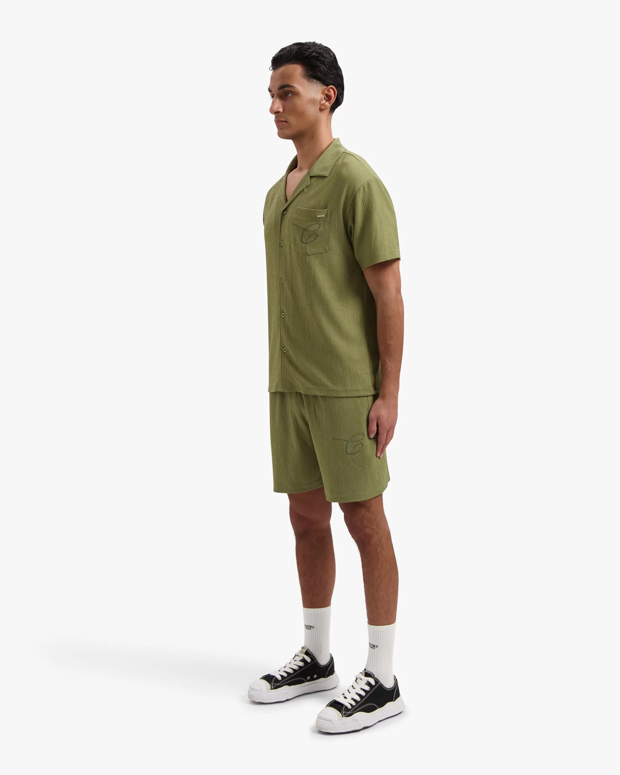 CROYEZ SEERSUCKER SHORTS - WASHED OLIVE