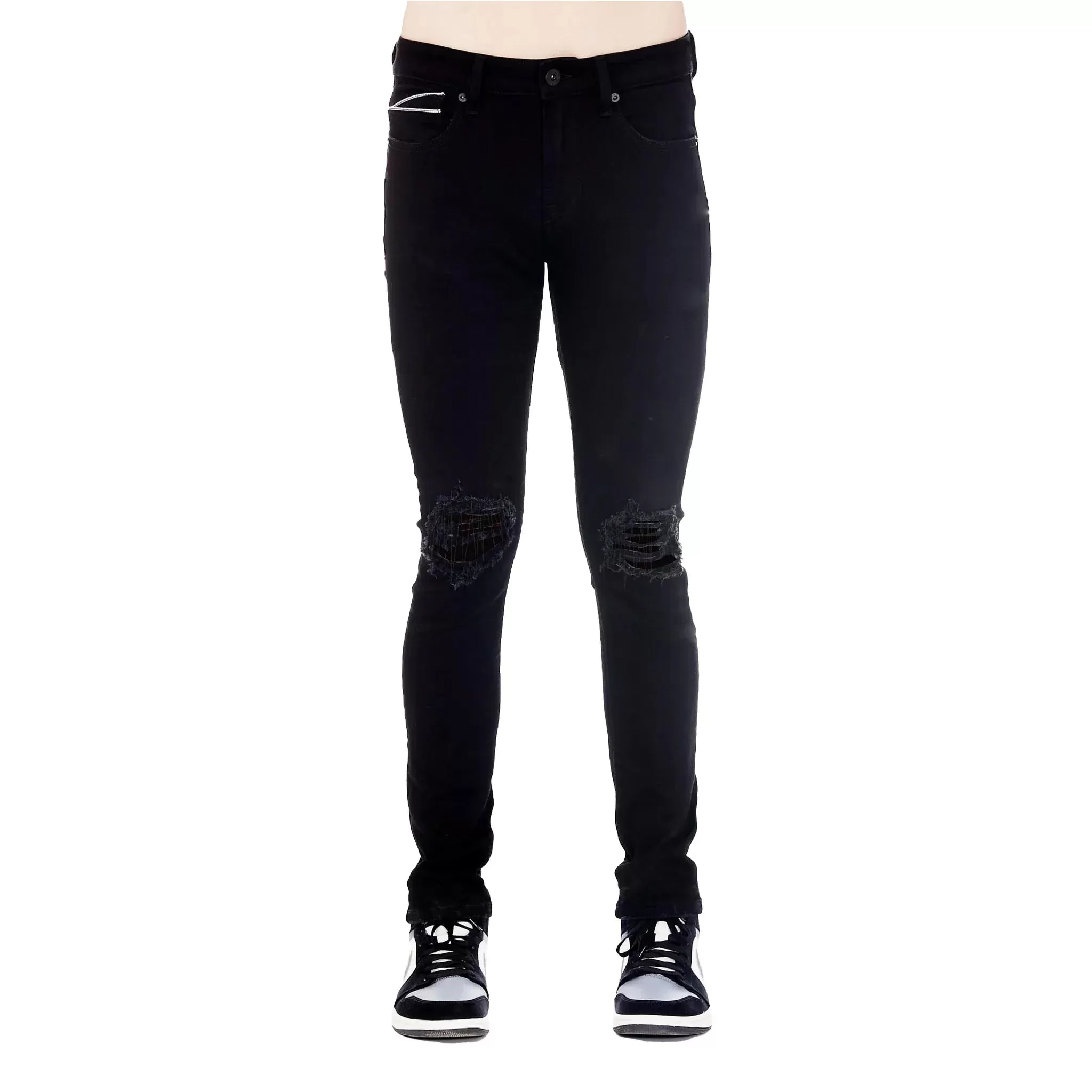 CULT OF INDIVIDUALITY PUNK SUPER SKINNY BLACK INK JEANS