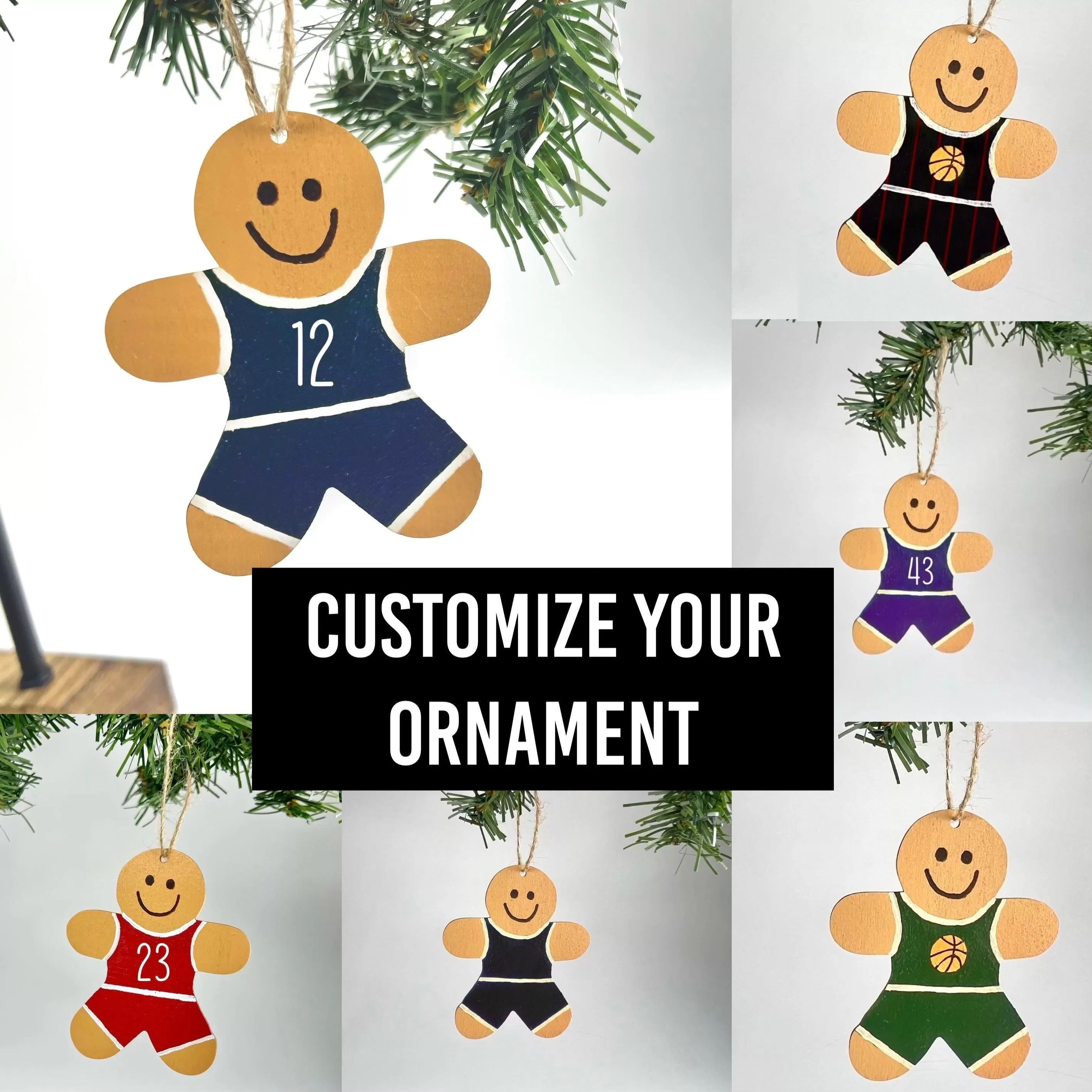 Custom Basketball Player Gingerbread Ornament