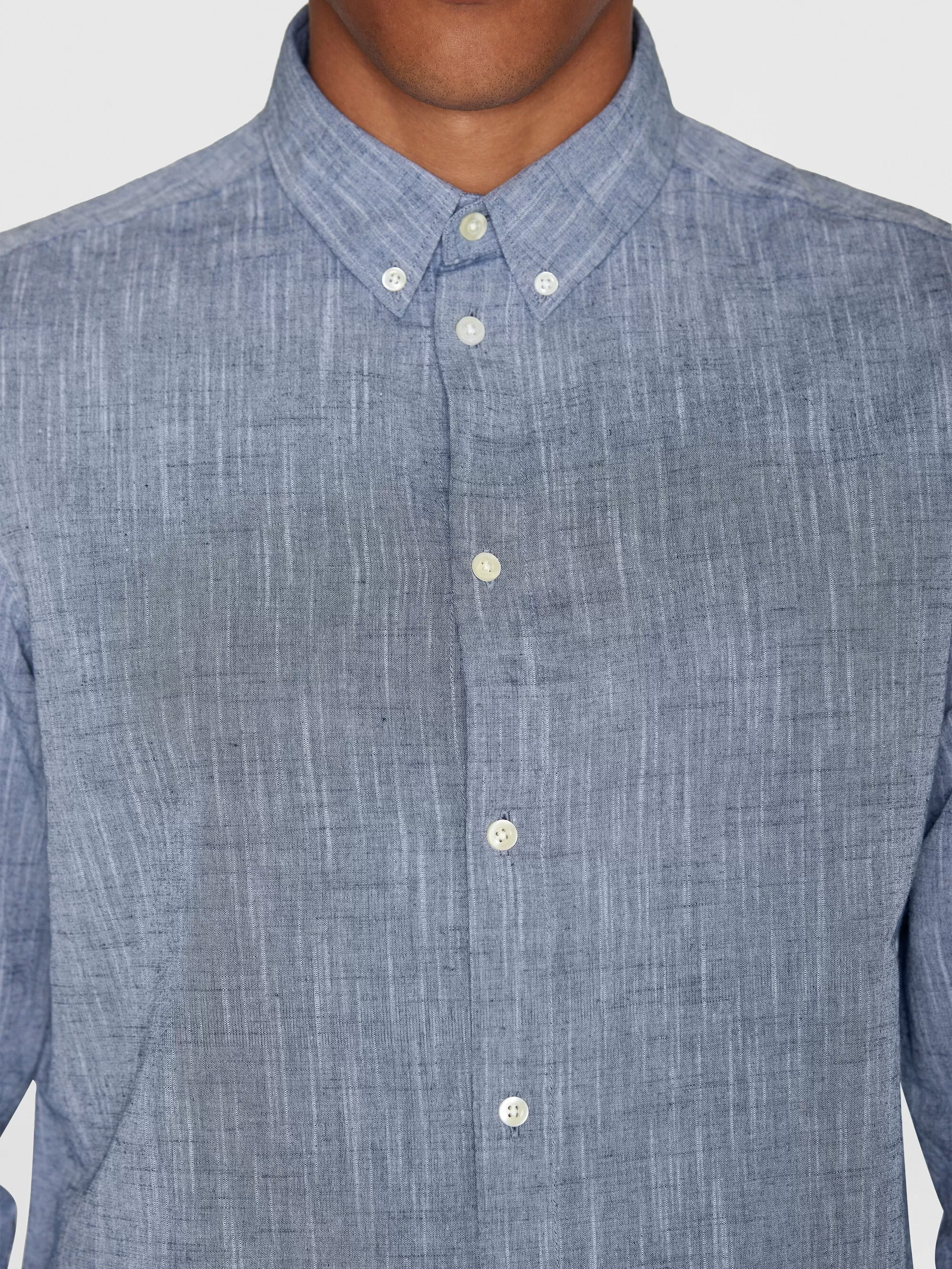 Custom fit linen shirt - Total Eclipse