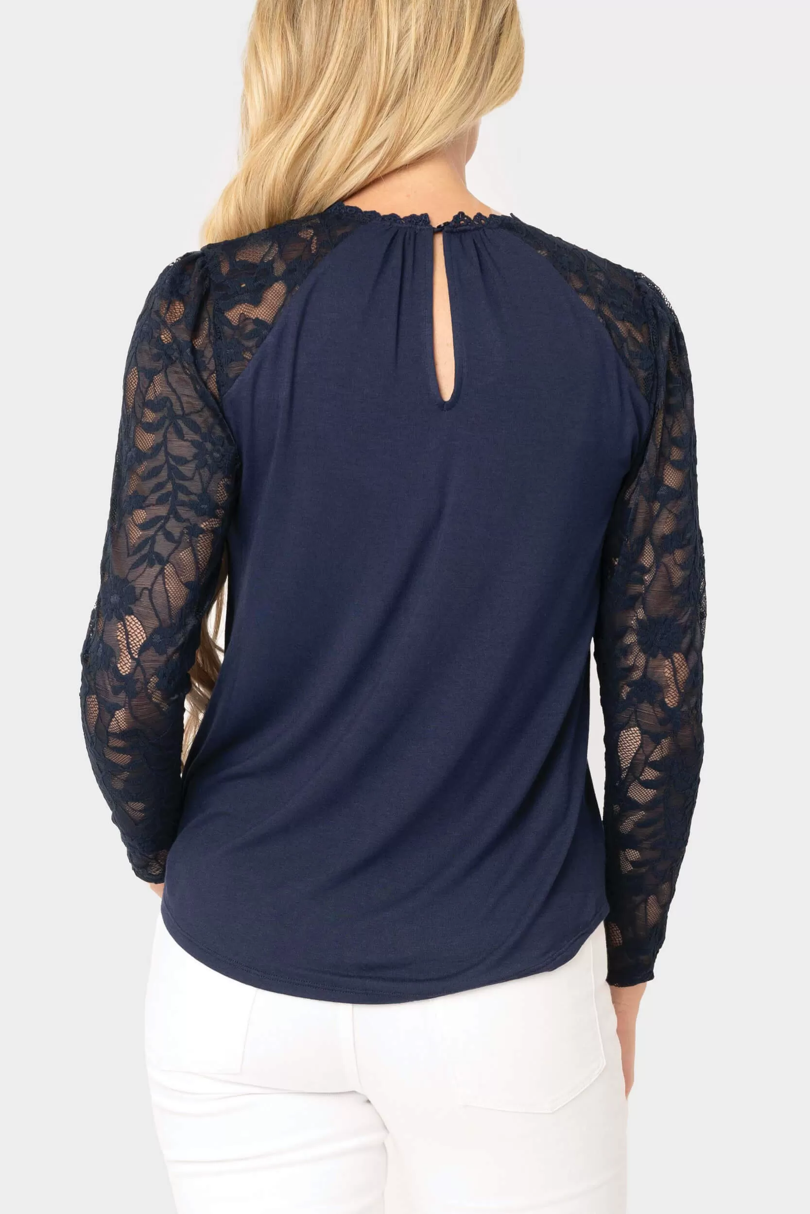 Cyndi Mixed Knit Lace Top