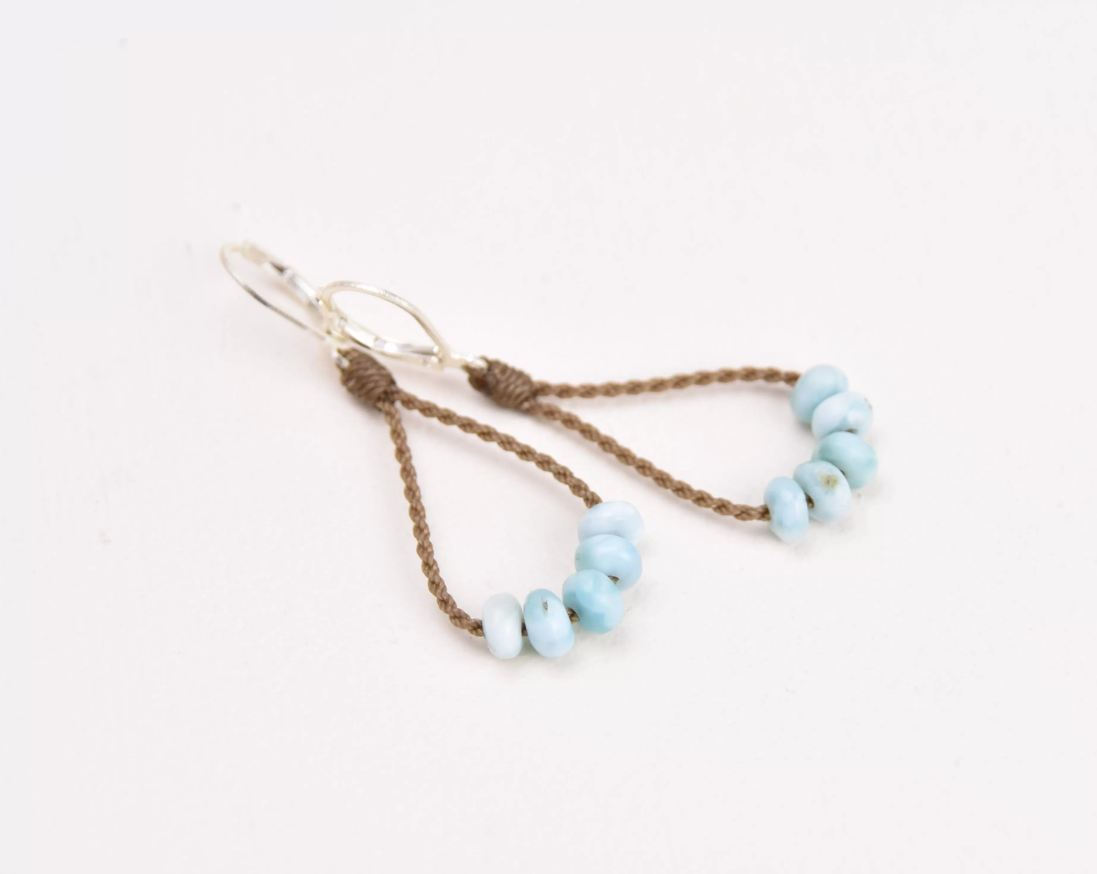 Dainty Larimar Loop Earrings