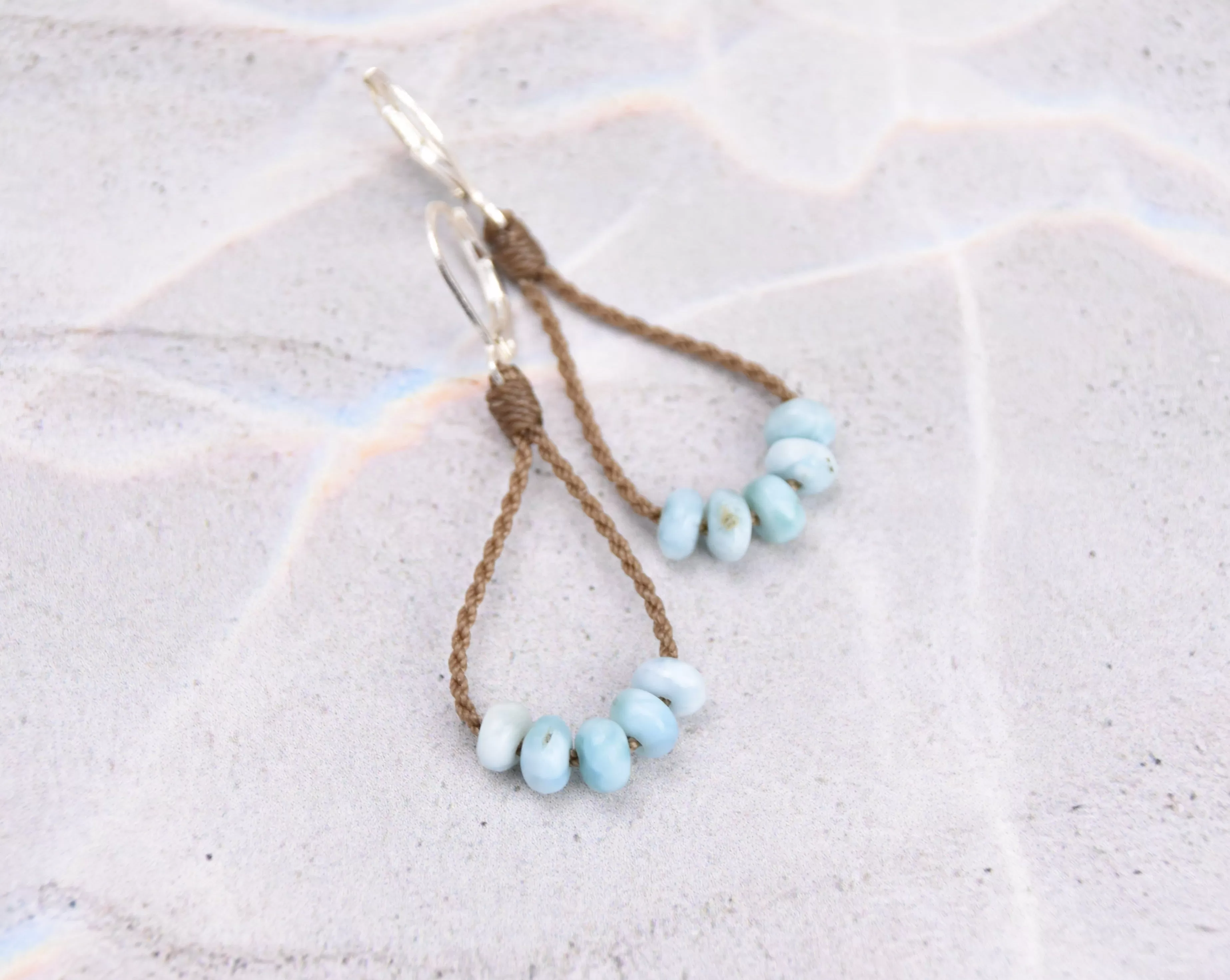 Dainty Larimar Loop Earrings