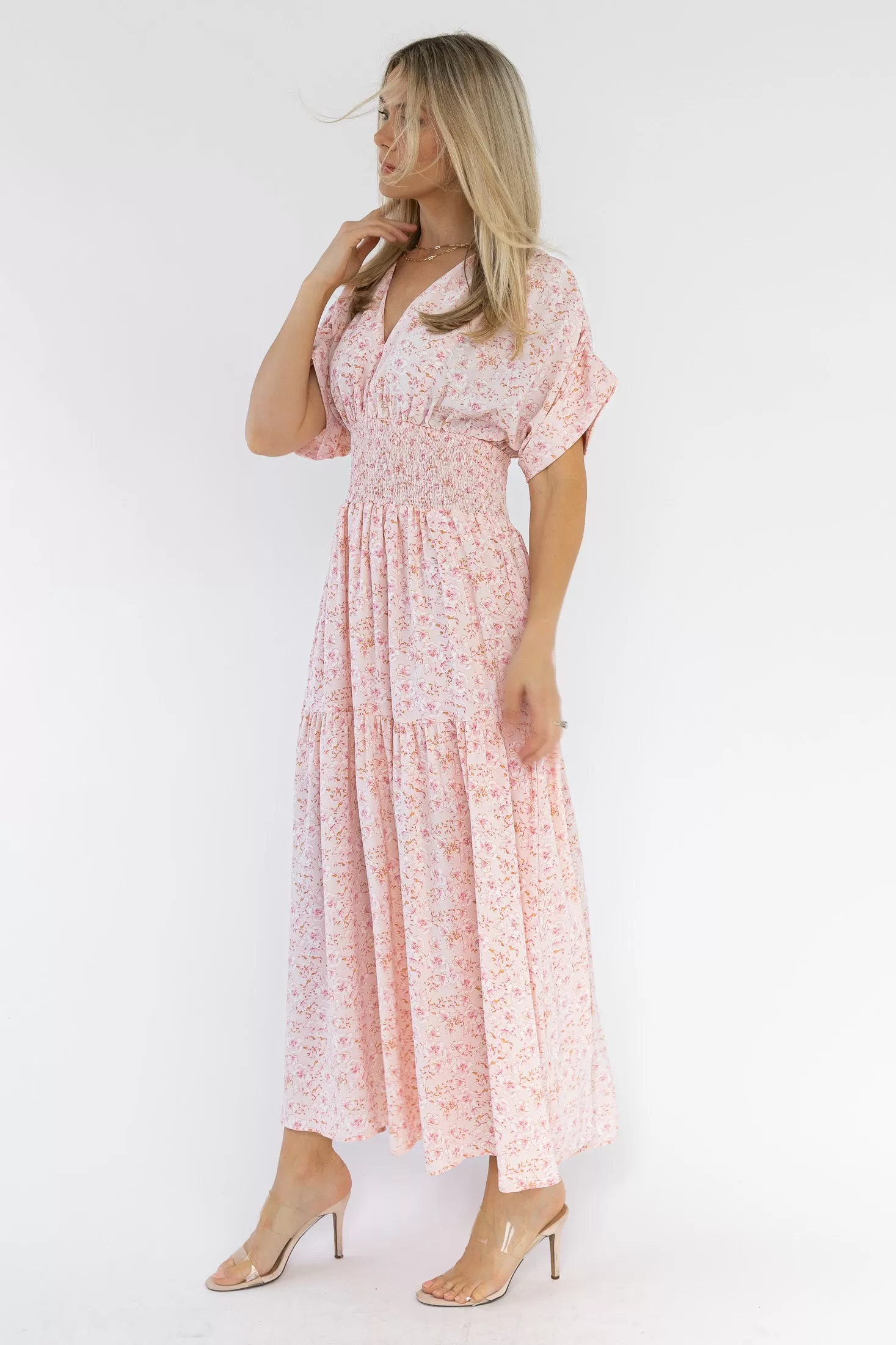 Daria Blush Floral Maxi Dress