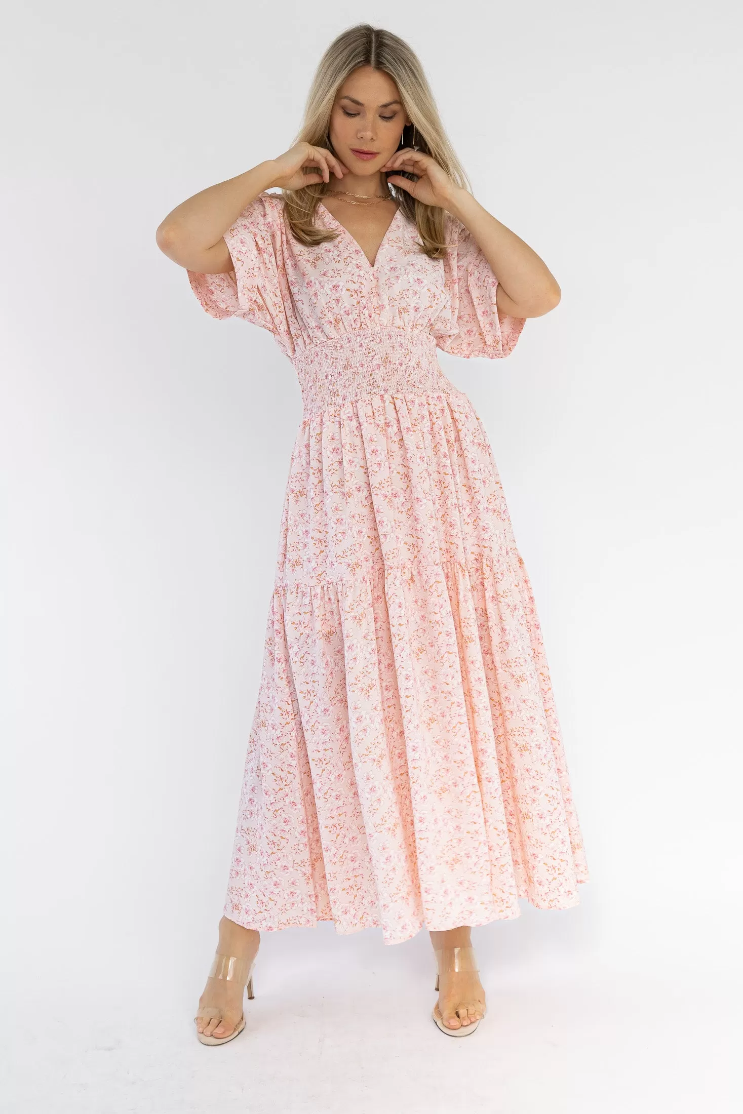 Daria Blush Floral Maxi Dress