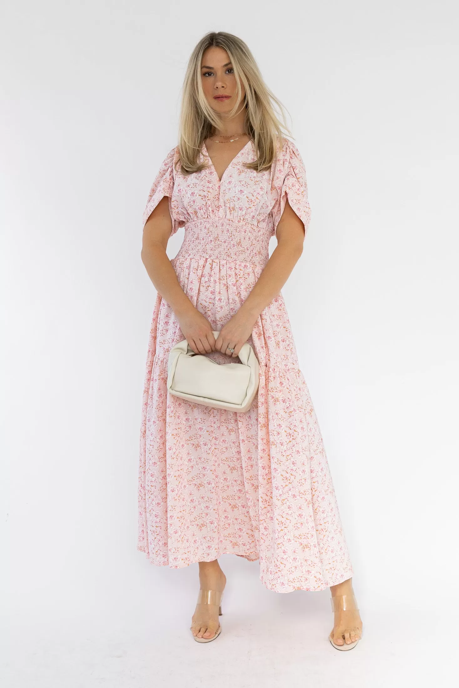 Daria Blush Floral Maxi Dress