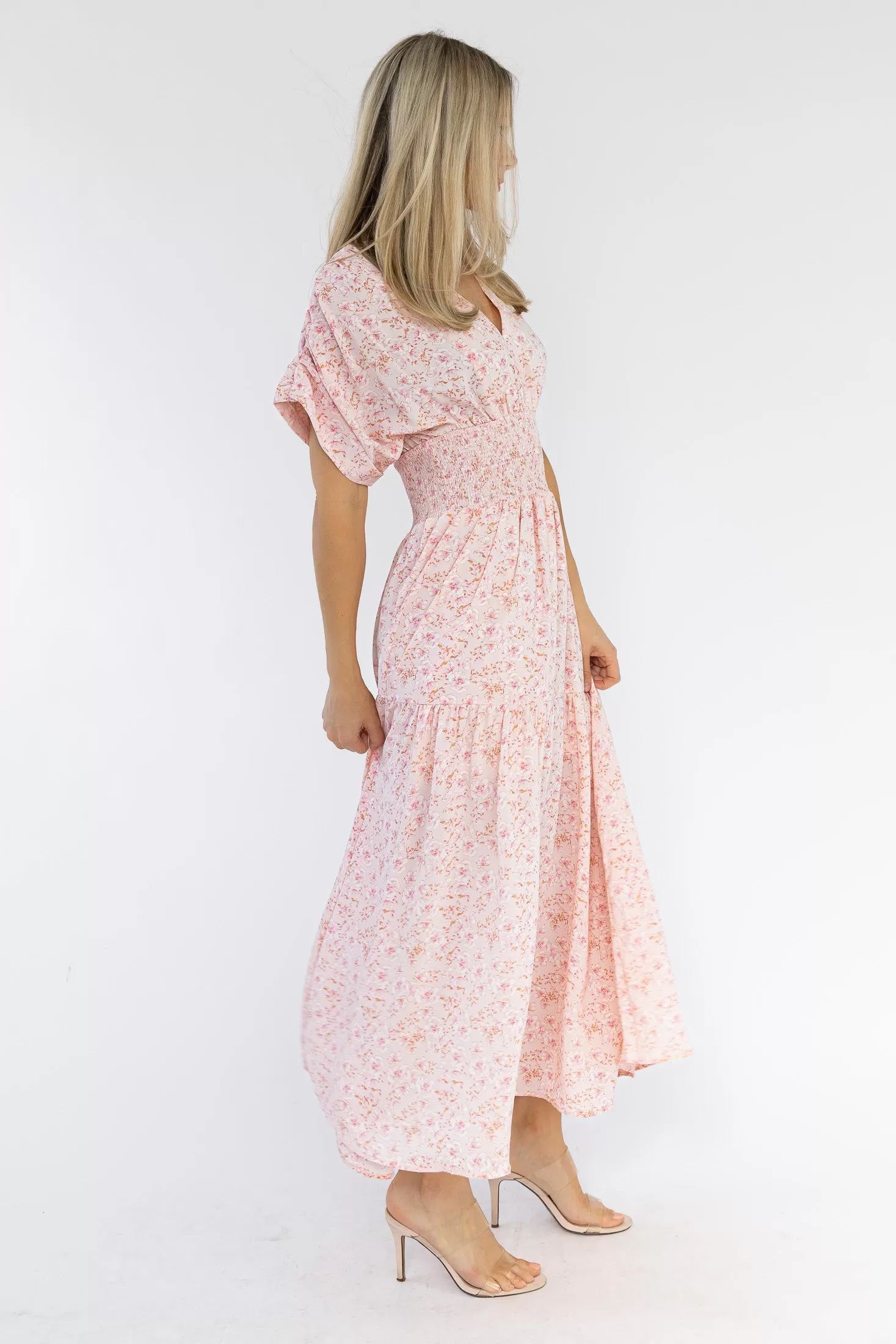 Daria Blush Floral Maxi Dress