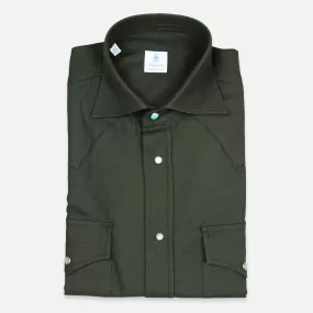 Dark green cotton cashmere rodeo shirt