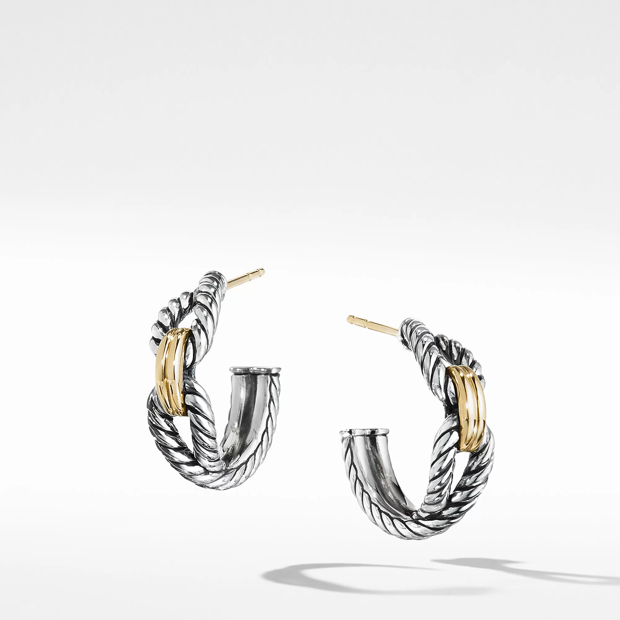 David Yurman Cable Loop Hoop Earrings with 18K Gold