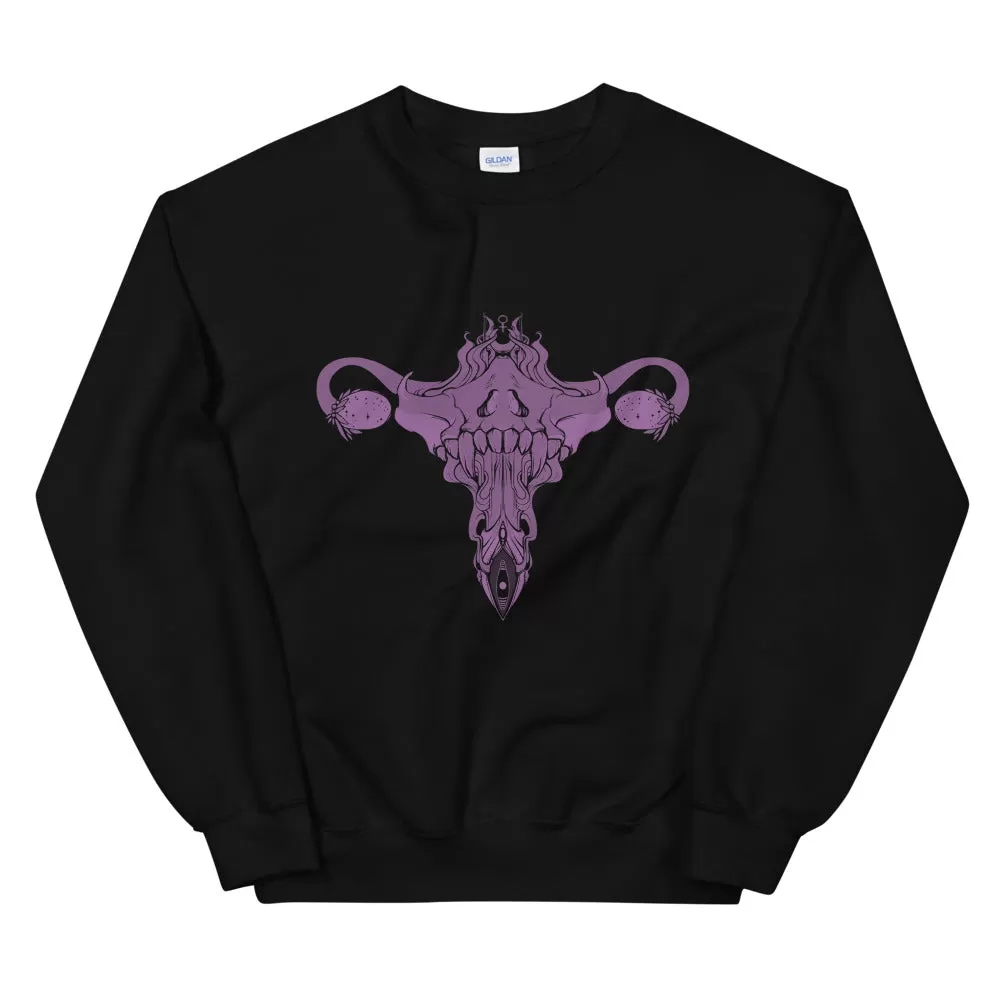 Death Metal Uterus, Unisex Sweatshirt, Black