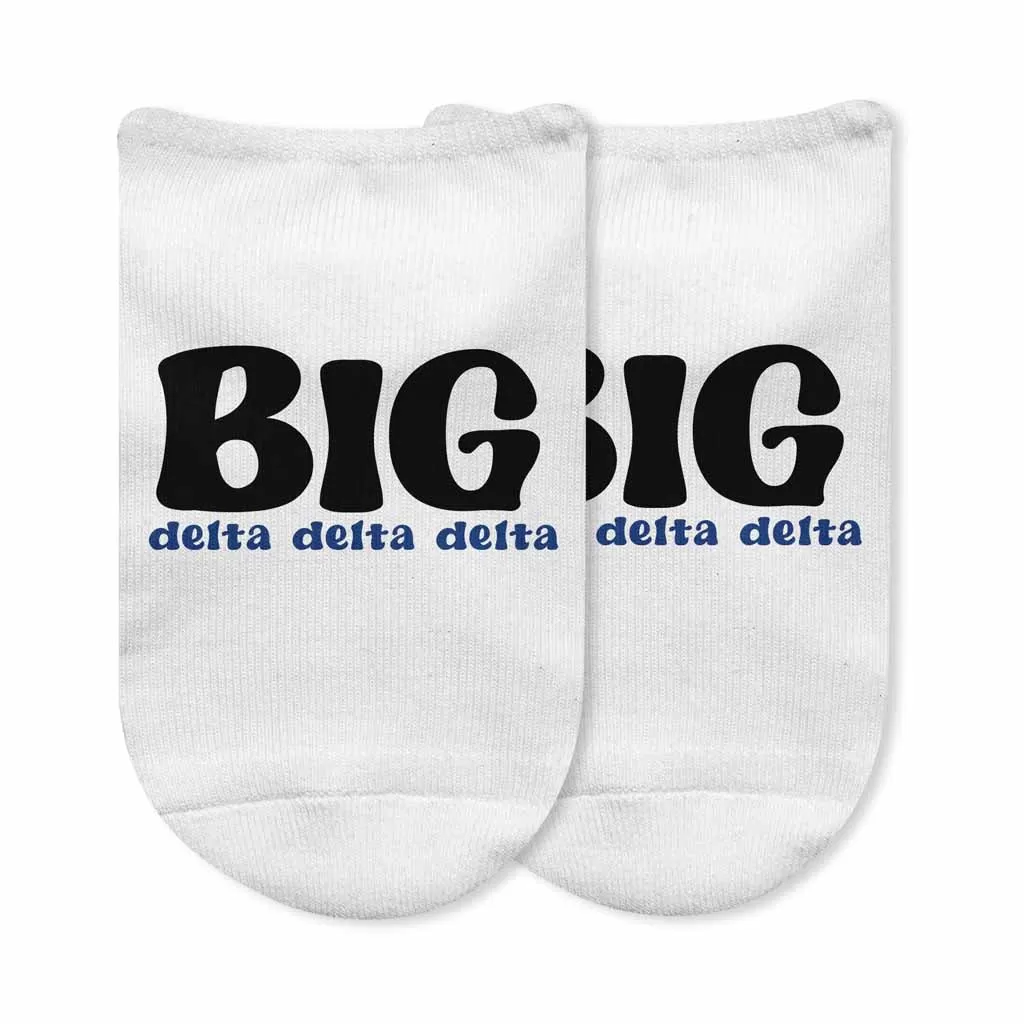 Delta Delta Delta No Show Socks for Bigs and Littles